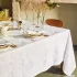 Nappe lin & coton antitache motif jacquard blanc Mille giverny blanc