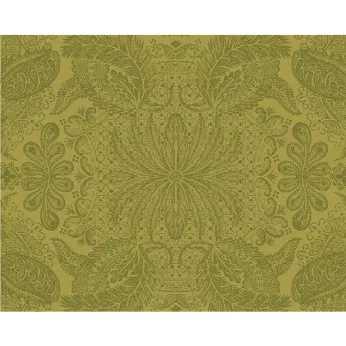 Set pur coton enduit motif jacquard or Mille isaphire vermeil