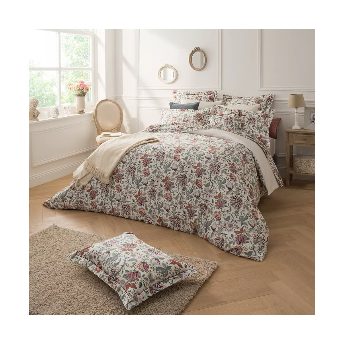 Housse De Couette En Bambou Imprimé Camille - 200x200 Cm - Douce, Certifiée Oeko-Tex - Fabriquée En France - 7