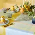 Linge de table pur coton enduit motif jacquard vert jaune Mille lieues aube