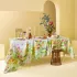 Linge de table lin & coton lavé 150 g/m² imprimé jaune vert rose Souffle fleuri printemps