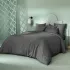Parure de lit satin de coton motif jacquard anthracite Vibrato metal