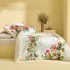 Parure de lit percale de coton lavé imprimé jaune rose Citrons de menton romance