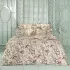 Parure de lit satin de coton imprimé vert beige Prairie legere beige