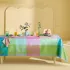 Linge de table pur coton motif jacquard vert rose Mille vertiges ara