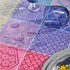 Linge de table pur coton enduit motif jacquard violet orange Mille hana floralies