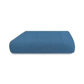 Drap de douche pur coton 575 g/m² uni bleu Vitae denim