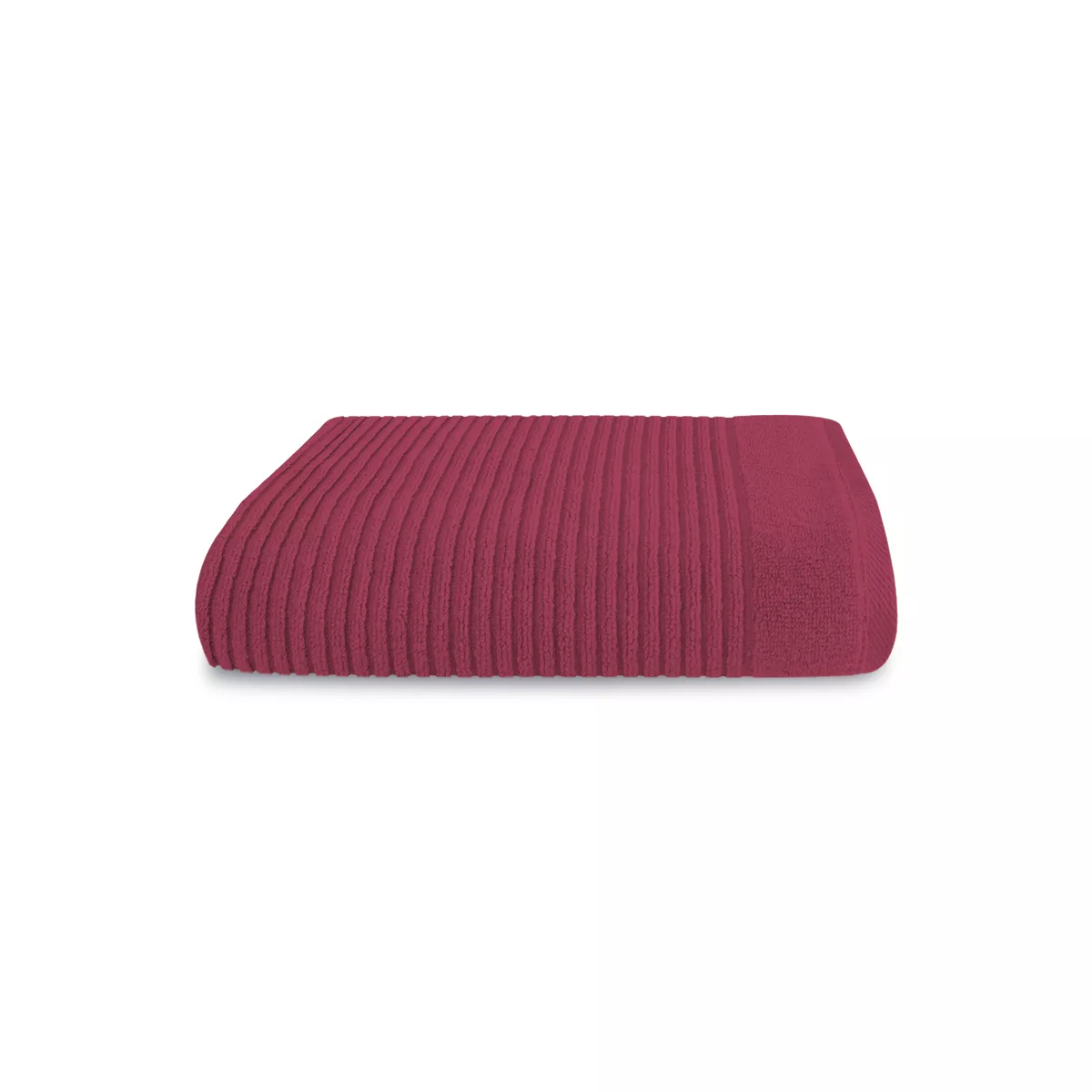 Serviette eponge pur coton 575 g/m² uni rose rouge Vitae pivoine