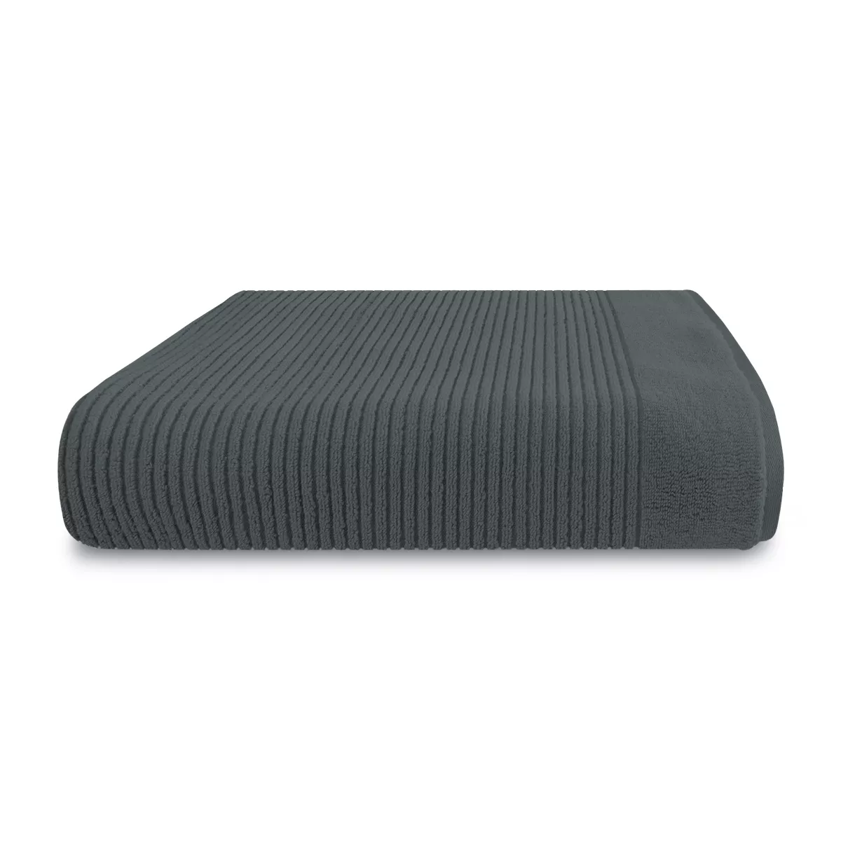 Drap de bain pur coton 575 g/m² uni anthracite Vitae titane