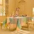 Nappe pur coton 205 g/m² motif jacquard jaune rose Mille empreintes pastel