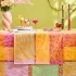 Chemin de table pur coton 220 g/m² motif jacquard vert rose Mille sources berlingot