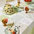 Chemin de table pur coton motif jacquard vert beige Mille parfums verde
