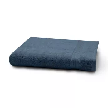 Drap de bain pur coton 550 g/m² uni bleu Elea bleu ardoise