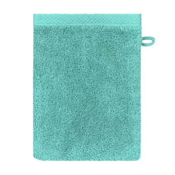 Gant de toilette pur coton 550 g/m² uni bleu Elea curacao