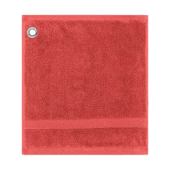 Carre avec oeillet pur coton 550 g/m² uni rose Elea corail