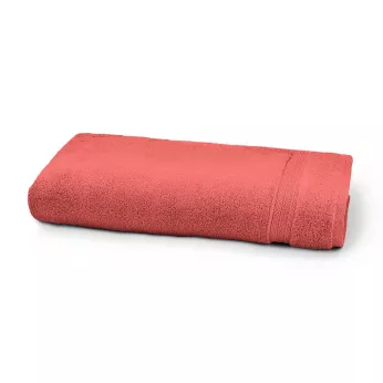 Drap de douche pur coton 550 g/m² uni rose Elea corail