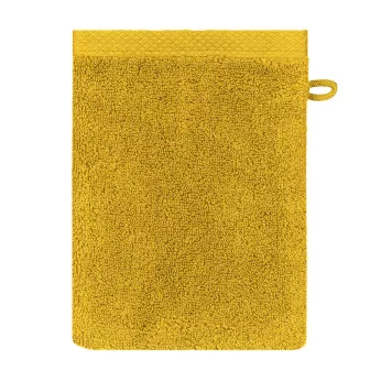 Gant de toilette pur coton 550 g/m² uni orange Elea safran