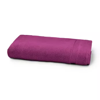 Drap de douche pur coton 550 g/m² uni violet Elea raisin