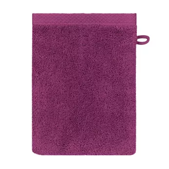Gant de toilette pur coton 550 g/m² uni violet Elea raisin