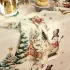 Serviette lin & coton lavé 150 g/m² imprimé vert rouge Bonhommes de neige vintage