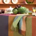 Serviette pur coton 220 g/m² motif jacquard vert orange Mille baies shetland