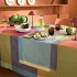 Chemin de table pur coton 220 g/m² motif jacquard vert orange Mille baies shetland