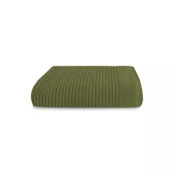 Serviette eponge pur coton 575 g/m² uni vert Vitae mousse