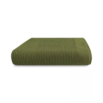 Drap de douche pur coton 575 g/m² uni vert Vitae mousse