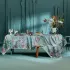Nappe lin & coton lavé 150 g/m² imprimé bleu violet Ombres boisees givre