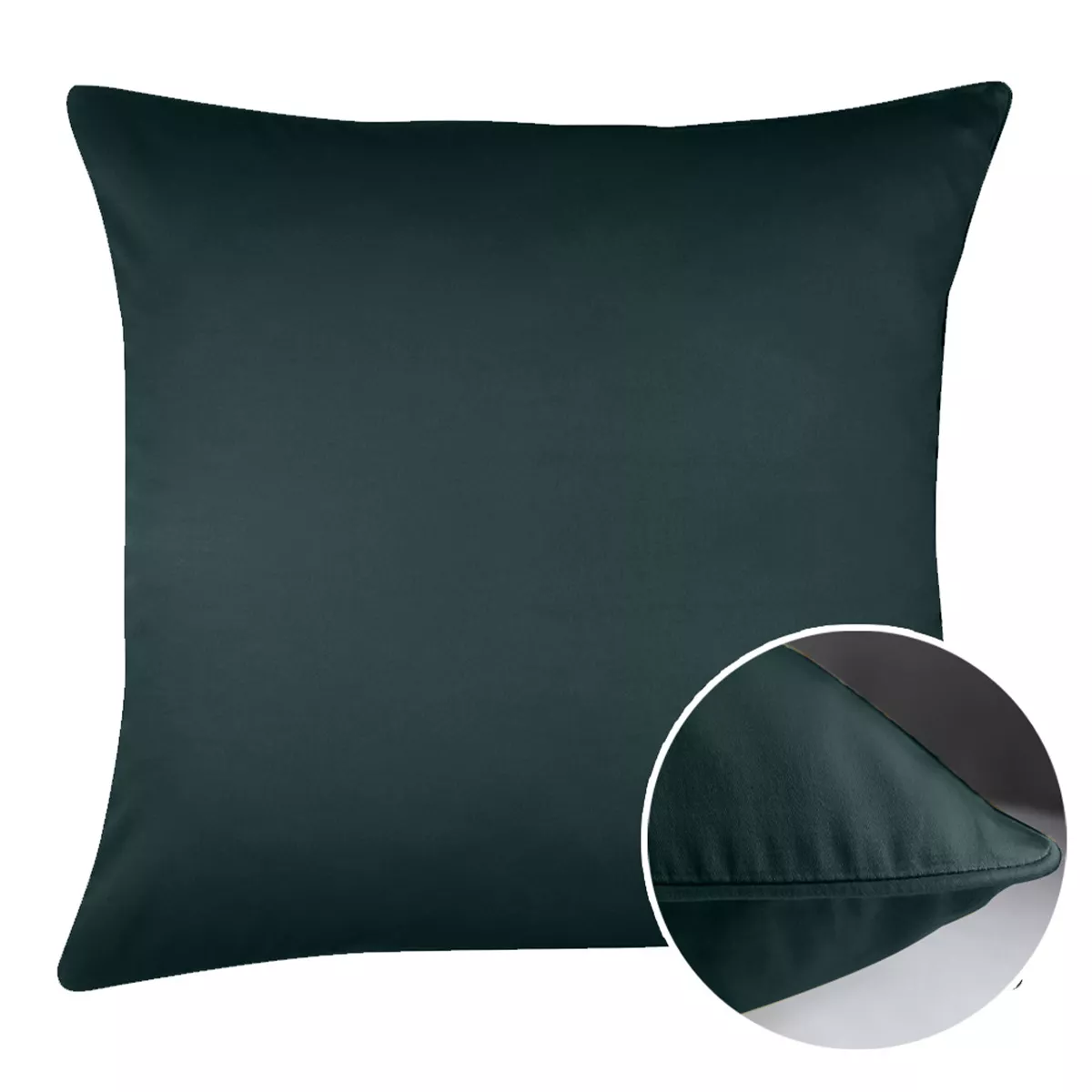 Taie d'oreiller satin de coton 115 g/m² uni canard Ava uni vert anglais