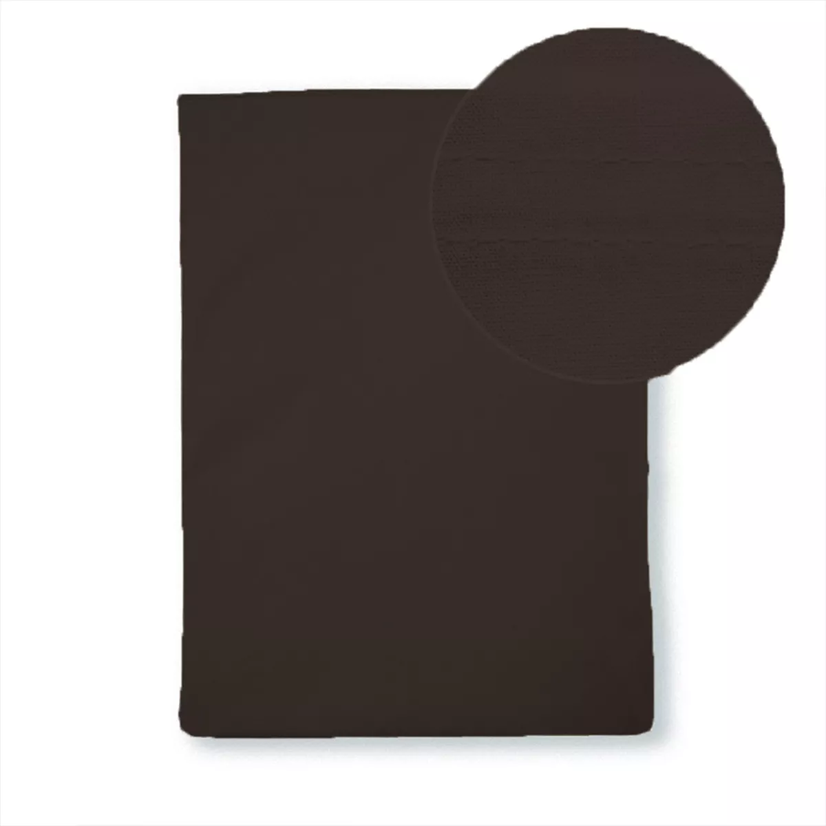 Drap plat percale de coton uni chocolat Giulia chocolat