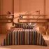 Parure de lit pur coton 200 g/m² rayé orange brun Wilson brown