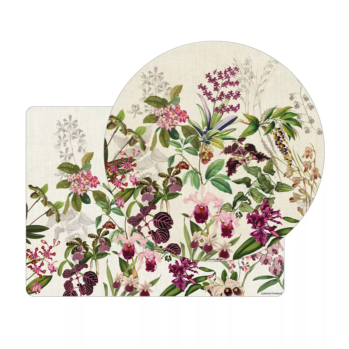 Set vinyle 860 g/m² imprimé beige violet Parfum d'orchidee grege