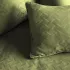 Taie d'oreiller satin de coton motif jacquard vert Adagio kaki