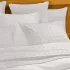 Taie d'oreiller satin de coton motif jacquard blanc Allegria neige