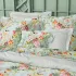 Taie d'oreiller satin de coton imprimé multicolore Primavera vert d'eau