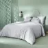Housse de couette satin de coton motif jacquard gris Vibrato glacier