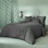 Housse de couette satin de coton motif jacquard anthracite Vibrato metal