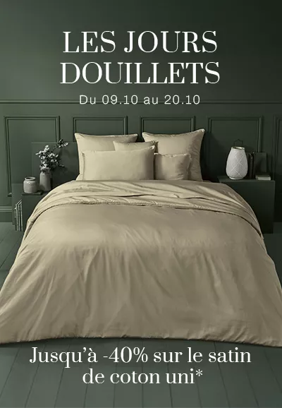 Linge de lit en satin de coton à -40%